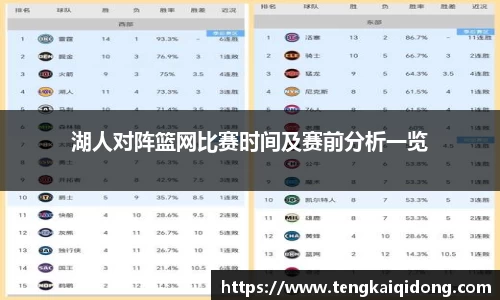 BB贝博艾弗森湖人对阵篮网比赛时间及赛前分析一览